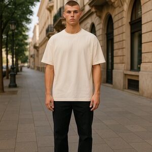 Darc Sport Off White Oversized SS Tee Men’s Size Large Gym Workout Muscle